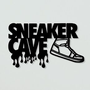 Rajukit Unique Sneaker Cave Wall Decor Black Wooden Sneaker Room Decor for Teenage Boy & Girl Bedroom Decor Teen Boy Room Decor Gift for Sneaker Enthusiasts