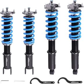 maXpeedingrods Coilover for Infiniti Q50 2014-2023 RWD, 24 Levels Damper Adjustable Coilovers Suspension Kit Strut, Height Adjustable Shock Absorber Struts, T6 Upgraded Coilovers Lowering Kits Blue