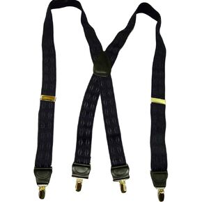 Hold-Up Suspender Company Jacquard Series Suspenders for Men X-Back Style with USA Patented Black No-Slip Clips in Kuwait