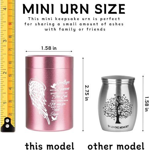 Small Urns for Human Ashes Set of 4, Mini Cremation Urn for Ashes Up to 7 Cubic Inches, Memorial Sharing Keepsake Urns Alumnium Ashes Holder, Silver in Kuwait