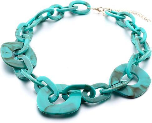 Statement Chunky Acrylic Collar Necklace for Women, Acrylic Chain Link Necklace Jewelry Gifts in Saudi Arabia