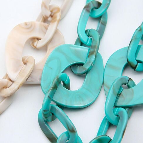 Statement Chunky Acrylic Collar Necklace for Women, Acrylic Chain Link Necklace Jewelry Gifts in Saudi Arabia