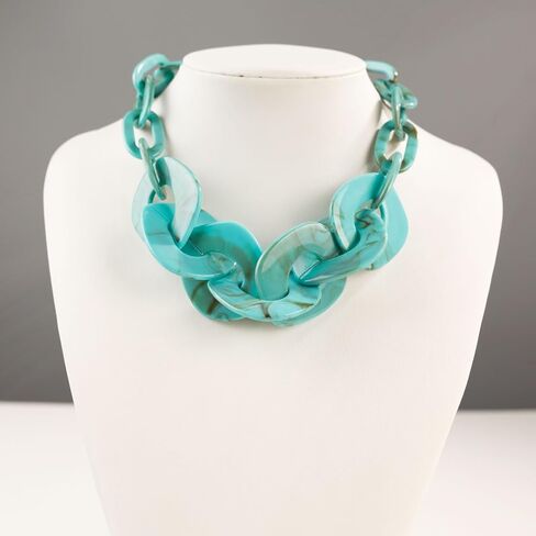 Statement Chunky Acrylic Collar Necklace for Women, Acrylic Chain Link Necklace Jewelry Gifts in Saudi Arabia