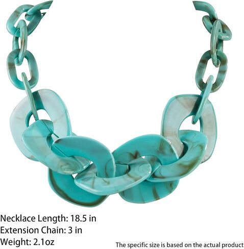 Statement Chunky Acrylic Collar Necklace for Women, Acrylic Chain Link Necklace Jewelry Gifts in Saudi Arabia