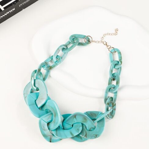 Statement Chunky Acrylic Collar Necklace for Women, Acrylic Chain Link Necklace Jewelry Gifts in Saudi Arabia