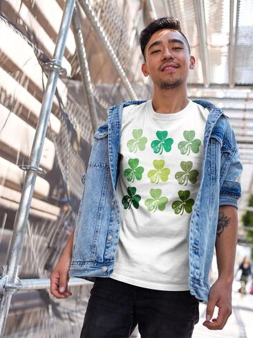 shop4ever® Shamrock Green Clovers St. Patrick's Day T-Shirt in Kuwait