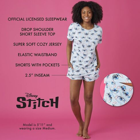 المرأة Pajama تعيين ديزني | Hello Kitty | Snoopy Soft Stretch 2 قطعة قصيرة صالة قصيرة للنساء in Kuwait