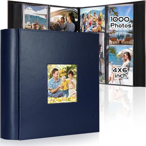 Colemoly Leather Photo Album 4x6 600 Photos Large Capacity Albums Holds 600 Horizontal and Vertical Pictures for Wedding, Graduation, Record Memories(Black, 600 Pockets) in Kuwait