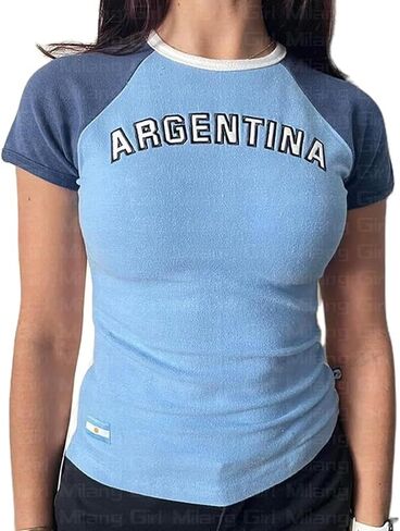 Y2k Baby Tee Women Short Sleeve Graphic Printed Crop T Shirts Teen Girls Vintage Aesthetic Tops Summer Clothes in Saudi Arabia