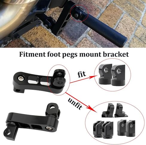 Foot Peg Extension 2 1/4" Adjustable Passenger Peg Mounts Highway Peg Clamps Male Mount Bracket Fit For Harley Touring Road King Street Glide Road Glide Sportster Dyna Fat Bob Softail (Black) in Saudi Arabia