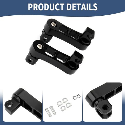 Foot Peg Extension 2 1/4" Adjustable Passenger Peg Mounts Highway Peg Clamps Male Mount Bracket Fit For Harley Touring Road King Street Glide Road Glide Sportster Dyna Fat Bob Softail (Black) in Saudi Arabia