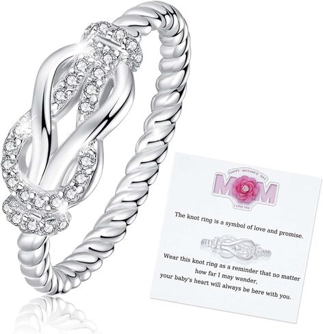 Mother Daughter Rings: Sterling Silver Infinity Love Ring Forever Knot Ring - Mothers Day Birthday Christmas Jewelry Gifts for Mom Daughter Grandmother Granddaughter in Saudi Arabia