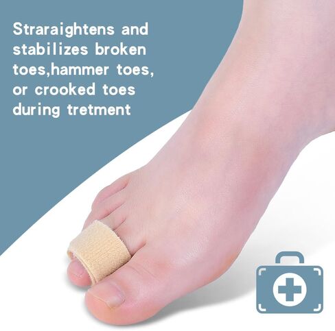 Medical-all Toe Separators for Overlapping Toes, Bunions, Big Toe Alignment, Corrector and Spacer, Reusable Fabric Buddy Wraps for Broken Toes, Hammertoe Straightener (BEIGE) in Saudi Arabia
