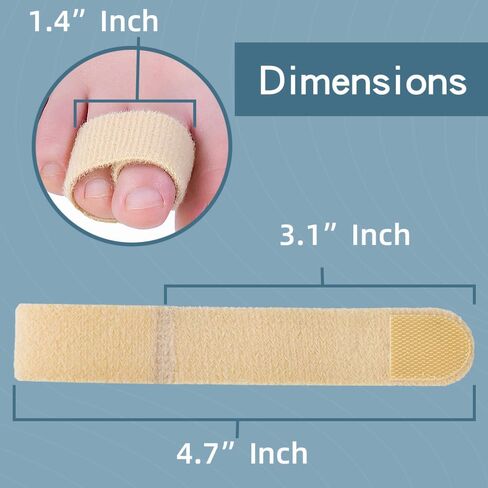 Medical-all Toe Separators for Overlapping Toes, Bunions, Big Toe Alignment, Corrector and Spacer, Reusable Fabric Buddy Wraps for Broken Toes, Hammertoe Straightener (BEIGE) in Saudi Arabia