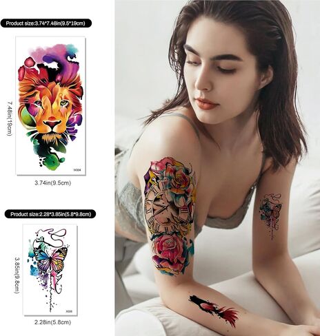 Aresvns Henna Tattoo, 9 Sheets Henna Stickers, Waterproof Brown Henna Tattoo Stickers for Women in Kuwait