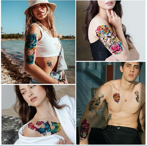 Aresvns Henna Tattoo, 9 Sheets Henna Stickers, Waterproof Brown Henna Tattoo Stickers for Women in Kuwait
