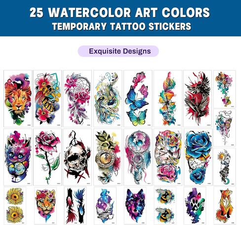 Aresvns Henna Tattoo, 9 Sheets Henna Stickers, Waterproof Brown Henna Tattoo Stickers for Women in Kuwait