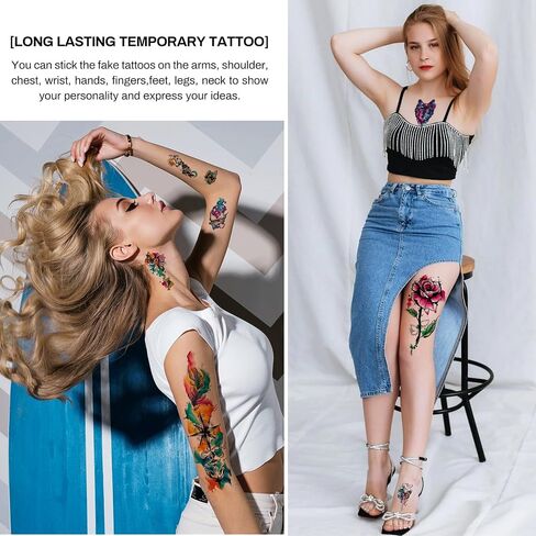 Aresvns Henna Tattoo, 9 Sheets Henna Stickers, Waterproof Brown Henna Tattoo Stickers for Women in Kuwait