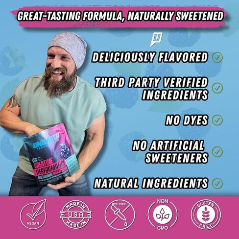 Creatine Monohydrate Gummies, 5g Creatine 30 Servings, Fast Absorbing for Men and Women, Supports Strength Muscle and Performance - 120 Count - Blue Raspberry, Premium All Natural in Saudi Arabia
