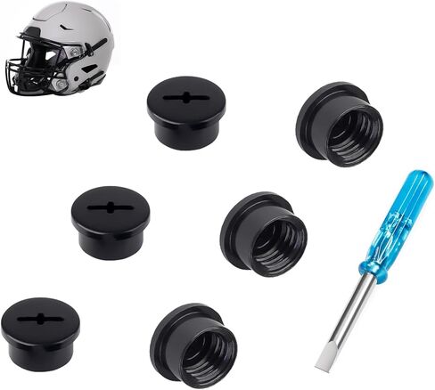 6 PCS Bladder Valve Screws for Riddell Speedflex and Speed Lcon Helmet, Full Set of High Impact Resistant Valve Caps for Speedflex Helmet, One Spare, Football Helmet Screws for Youth and Adult in Saudi Arabia