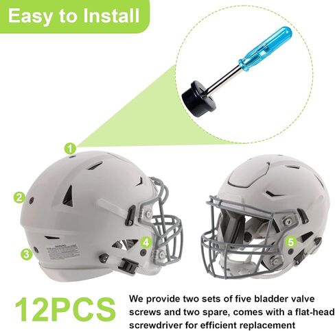 6 PCS Pladder Valve Procks for Riddell Speedflex and Speed ​​LCON خوذة ، مجموعة كاملة من أغطية الصمامات ذات التأثير العالي لسرعة خوذة Speedflex ، ومسامير خوذة واحدة ، ومسامير كرة قدم للشباب والبالغين in Saudi Arabia
