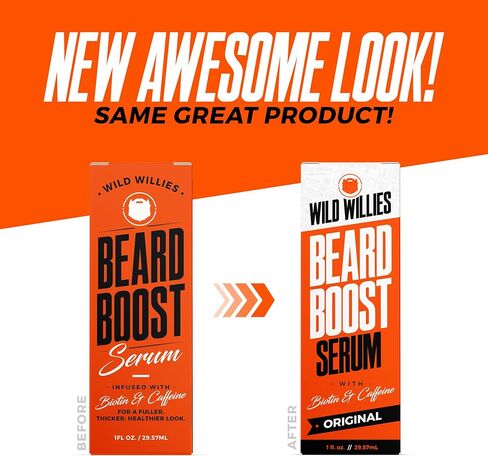 Wild Willies Growth Growth Dual Thual: Growth Growth Growth Mit و Merum Kit للرجال - البيوتين ، الكافيين وزيت النمو الأساسي لشعر الوجه الكامل ، فيتامينات اللحية وتحسين نمو اللحية in Kuwait