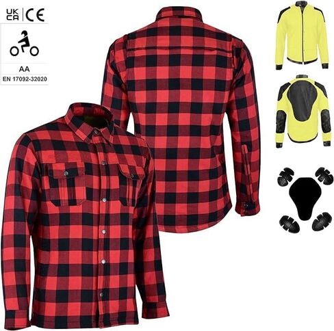 Men's Aramid-Fiber Motorcycle Shirt CE Armor Shirt With Protections Racing Gear Breathable & Adjustable in Kuwait