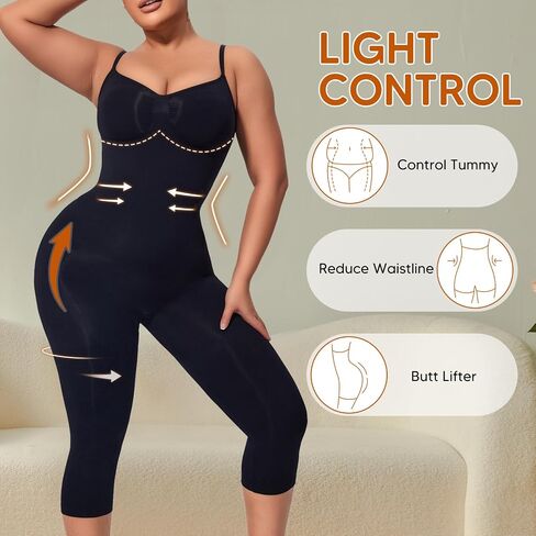 Tummy Control Bodysuits Full Body Suit Shapewear One Piece Capri Jumpsuits for Women in Saudi Arabia