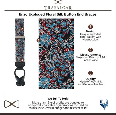 انفجرت Trafalgar Men's Enzo الزر الأزهار الزهور أقواس نهاية in Kuwait