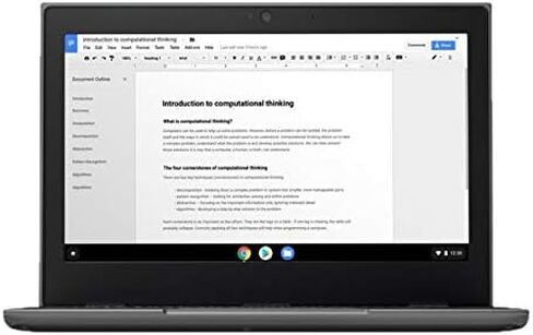 Lenovo 100E Chromebook 2ND Gen Laptop, 11.6" HD (1366 X 768) Display, MediaTek MT8173C Processor, 4GB LPDDR3 RAM, 16GB eMMC TLC SSD, Powervr GX6250, Chrome OS, 81QB000AUS, Black in Saudi Arabia