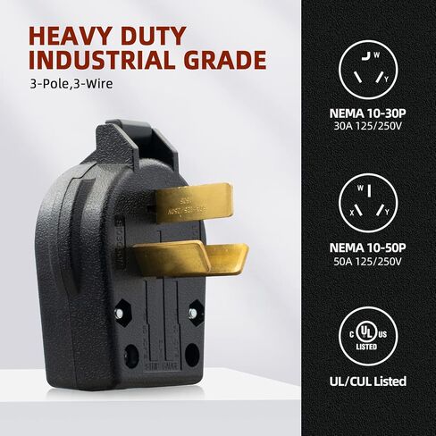 AIDA 10-30R Dryer Outlet 30-Amp 3-Pole, 3-Wire 125/250-Volts Non-grounding Heavy Duty Flush Mount Power Receptacle for Dryer, Space Heaters, UL Listed, 030626 in Saudi Arabia