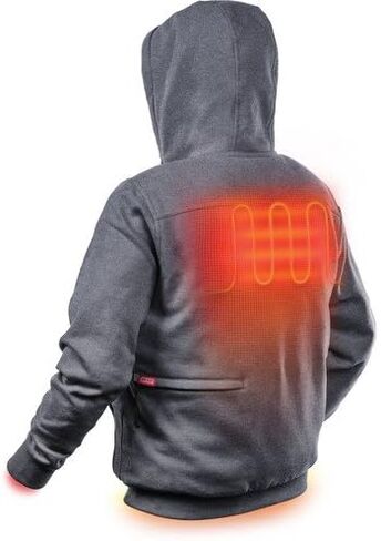 Milwaukee Hoodie Hoodie Kit M12 12V Lithium -ion مناطق الحرارة الأمامية والخلفية - البطارية والشاحن المشمولة - (كبير ، رمادي) in Saudi Arabia