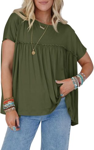 جرس Cicy Bell Women Summer Babydoll قمم مطوية in Kuwait