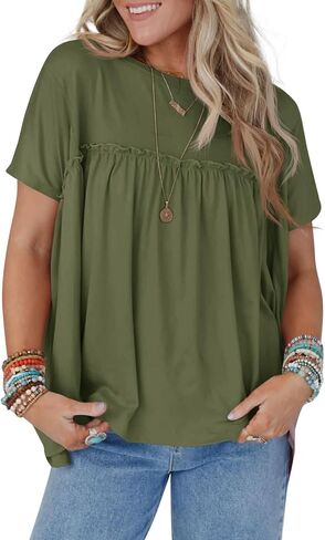 جرس Cicy Bell Women Summer Babydoll قمم مطوية in Kuwait