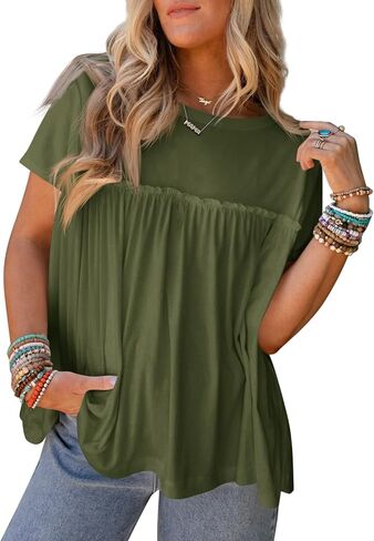 جرس Cicy Bell Women Summer Babydoll قمم مطوية in Kuwait