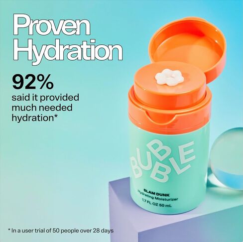 Bubble Skincare Slam Dunk Hydrating Facial Moisturizer - Natural Aloe Juice + Avocado Oil for Skin Hydration and Blue Light Protection - Daily Face Moisturizer for Sensitive Skin (50ml) in Saudi Arabia