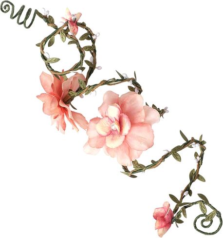 FRESHME Renaissance Fairy Flower Arm Wrap - 1 PC Elf Arm Cuff Bracelet with Pink Flowers Woodland Forest Mother Nature Costume Poison Ivy Costume Fantasy Renfaire Cosplay Prom Dress Up Accessories for Women in Kuwait