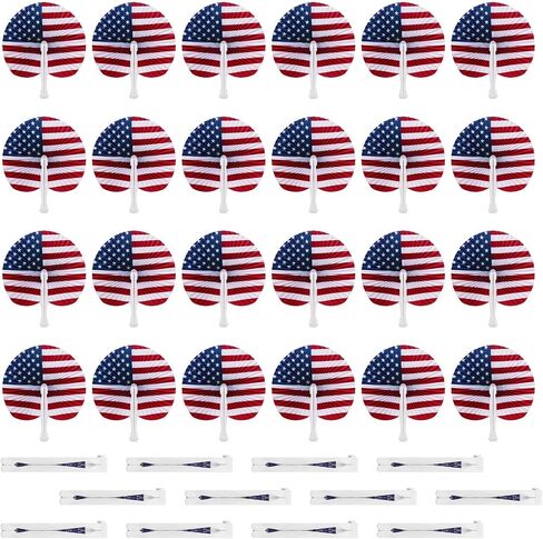 12 PCS Red White and Blue Folding Fans Patriotic Decoration 4th of July Stars and Stripes Round Handheld American Flag Paper Fan for Fourth of July Independence Day Party Favors Labor Day Veterans Day in Saudi Arabia