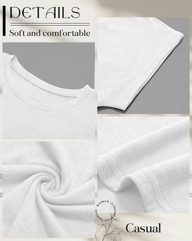 Huukaey 3 Pack Eversive Trassed Thirts for Women Disual Shorts Shorts Tops Tops Crew Neck Engular Endgular Tees Tees in Kuwait