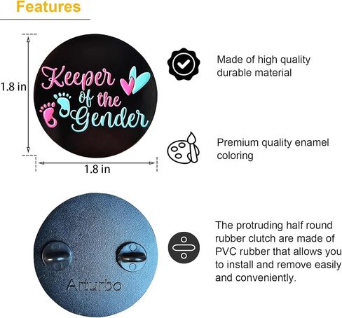 Gender Reveal Pins - Keeper of the Baby Feet Hearts Enamel Lapel Pins Badge, Team Boy Girl Button Pins for Baby Shower Party Favors and Gifts Decoration in Saudi Arabia