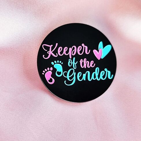 Gender Reveal Pins - Keeper of the Baby Feet Hearts Enamel Lapel Pins Badge, Team Boy Girl Button Pins for Baby Shower Party Favors and Gifts Decoration in Saudi Arabia