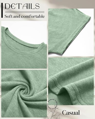 Huukaey 3 Pack Eversive Trassed Thirts for Women Disual Shorts Shorts Tops Tops Crew Neck Engular Endgular Tees Tees in Kuwait