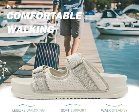 صندل Kuailu Mens غير الرسمي مع قوس العظام المريح Summer Beach Walking Shoes Slides Slies on Idoor Outdoor Outdoor in Saudi Arabia