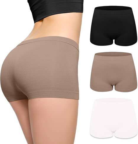 Love My Fashions® Boy Shorts Underwear for Women Anti Chafing Boxer Shorts Ladies Boxer Briefs Biker Short Boyshorts 3-Pack in Saudi Arabia