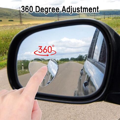 4 Pcs Heart Blind Spot Mirror, Adjustabe Angle Removable Convex Rearview Mirrors, Universal Fit Stick-On Car Side Mirrors Blindspot Heart Shaped Blind Spot Mirror for Cars SUVs Trucks-Cars Accessories in Saudi Arabia