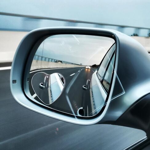 4 Pcs Heart Blind Spot Mirror, Adjustabe Angle Removable Convex Rearview Mirrors, Universal Fit Stick-On Car Side Mirrors Blindspot Heart Shaped Blind Spot Mirror for Cars SUVs Trucks-Cars Accessories in Saudi Arabia