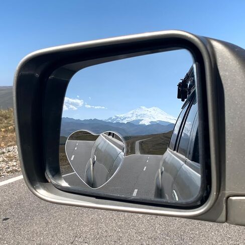 4 Pcs Heart Blind Spot Mirror, Adjustabe Angle Removable Convex Rearview Mirrors, Universal Fit Stick-On Car Side Mirrors Blindspot Heart Shaped Blind Spot Mirror for Cars SUVs Trucks-Cars Accessories in Saudi Arabia