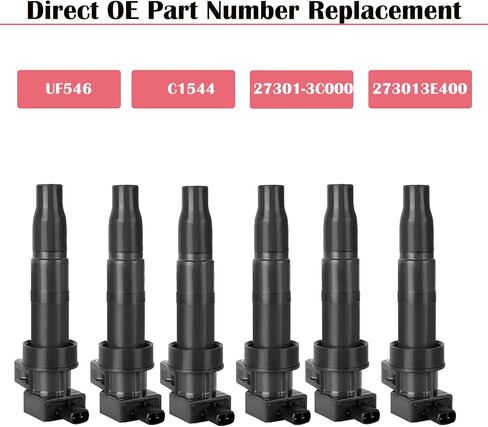 6PCS Coil Packs for Hyundai Santa Fe Genesis Coupe Sonata Veracruz Azera Kia Sedona Sorento 2007 2008 2009 2010 2011 2012 2013 2014 2015 Ignition Coils 3.8 3.5 3.3 Replaces UF546 in Saudi Arabia