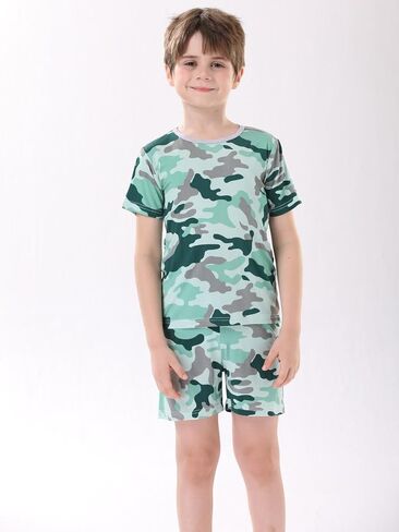 Bow Dream Rayon Bamboo Toddler Boys Outfits Baby Boy Clothing Sets Short Sleeve T-Shirt and Shorts in Saudi Arabia