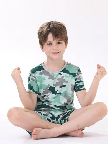 Bow Dream Rayon Bamboo Toddler Boys Outfits Baby Boy Clothing Sets Short Sleeve T-Shirt and Shorts in Saudi Arabia